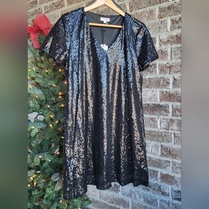 NWT Women's Large Black Sequin Party Dress